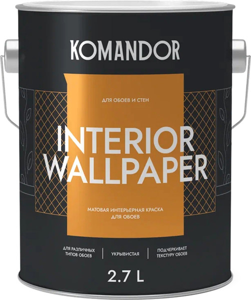 Изображение товара Краска KOMANDOR Interior Wallpaper База А (2.7л, матовый)