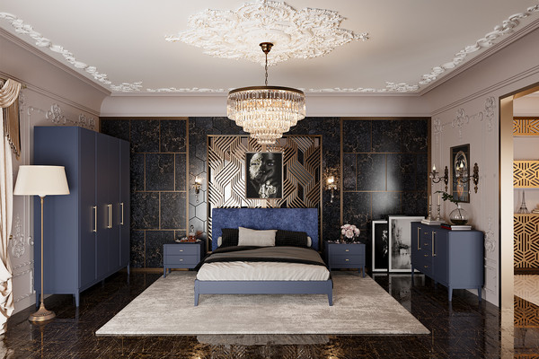 Изображение товара Прикроватная тумба Bravo Мебель Джали (ночное небо/лак темный лазурный)