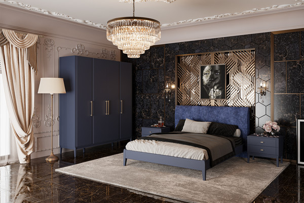 Изображение товара Прикроватная тумба Bravo Мебель Джали (ночное небо/лак темный лазурный)