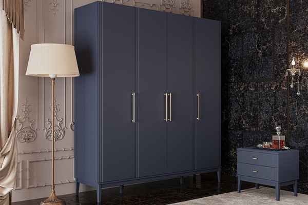 Изображение товара Прикроватная тумба Bravo Мебель Джали (ночное небо/лак темный лазурный)