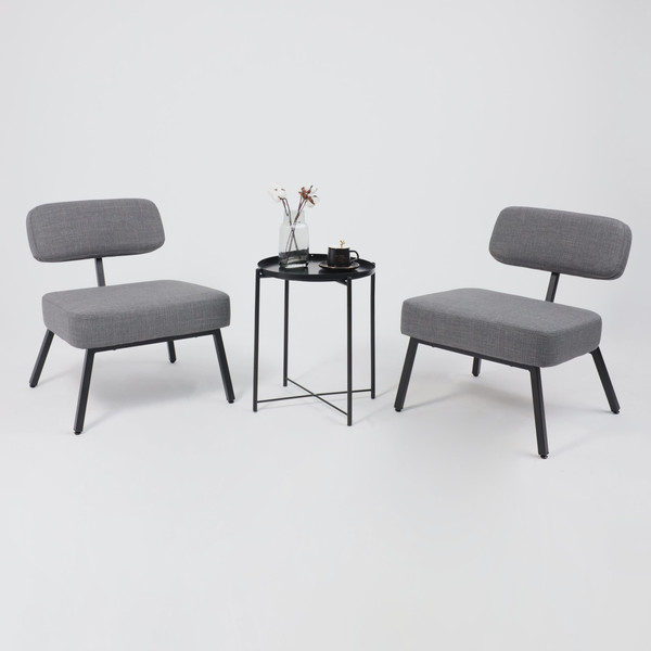 Изображение товара Кресло мягкое AksHome Aspen (серая рогожка Bjorn 13/черный)