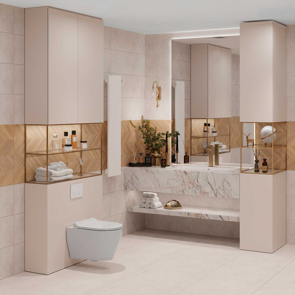 Изображение товара Унитаз подвесной с инсталляцией Керамин Бари Slim МЛ Премиум c кнопкой K5236-К-EEA2