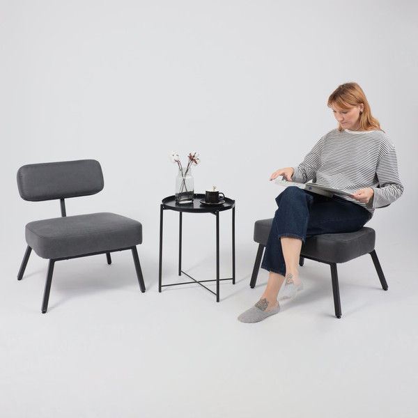 Изображение товара Кресло мягкое AksHome Aspen (экокожа винтажный черный Watusi 16/черный)