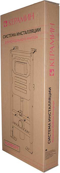 Изображение товара Унитаз подвесной с инсталляцией Керамин Санти R Slim МЛ Комфорт c кнопкой K5236-К-EEA1 (микролифт)