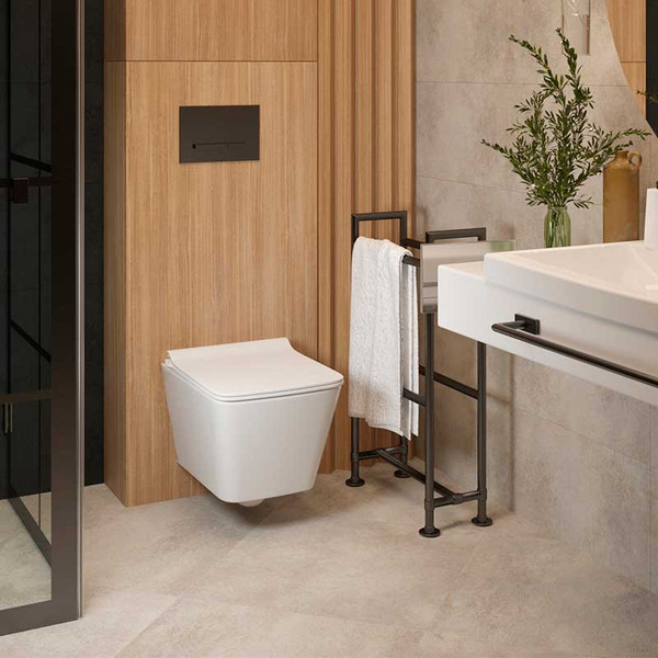 Изображение товара Унитаз подвесной с инсталляцией Керамин Тобаго R МЛ Slim Премиум c кнопкой K5236-К-EEA1