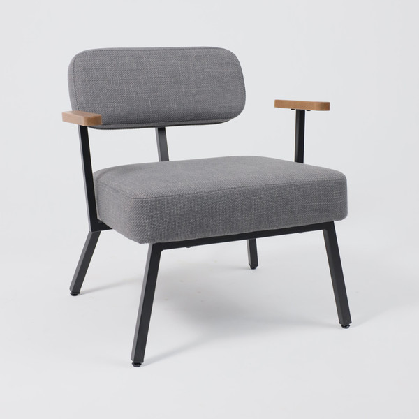 Изображение товара Кресло мягкое AksHome Booker (серая рогожка Bjorn 13/черный)