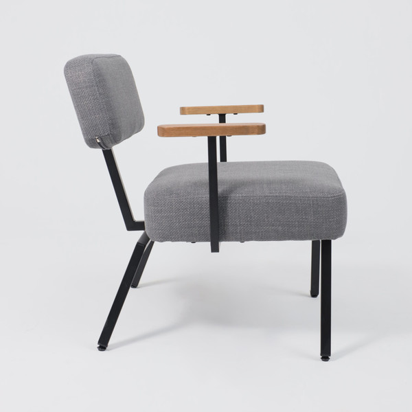 Изображение товара Кресло мягкое AksHome Booker (серая рогожка Bjorn 13/черный)