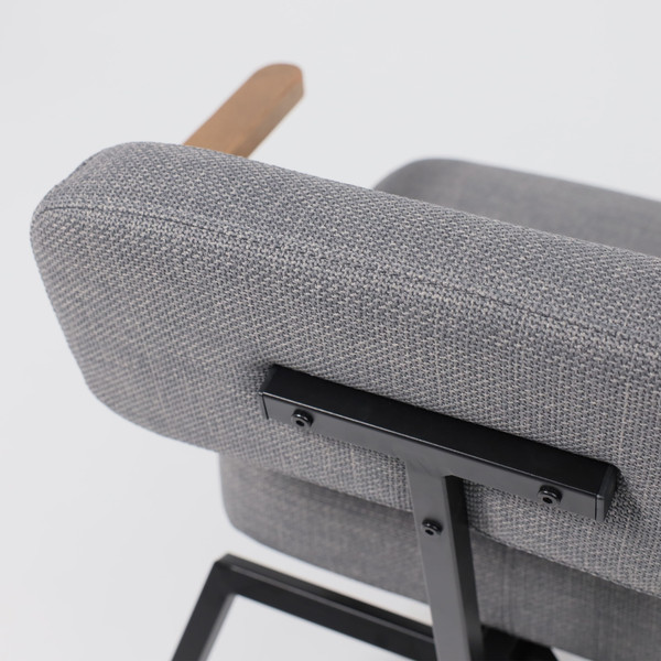 Изображение товара Кресло мягкое AksHome Booker (серая рогожка Bjorn 13/черный)