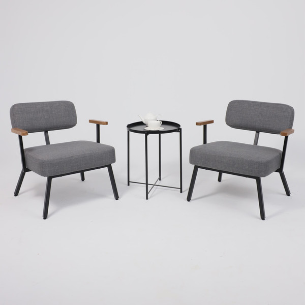 Изображение товара Кресло мягкое AksHome Booker (серая рогожка Bjorn 13/черный)