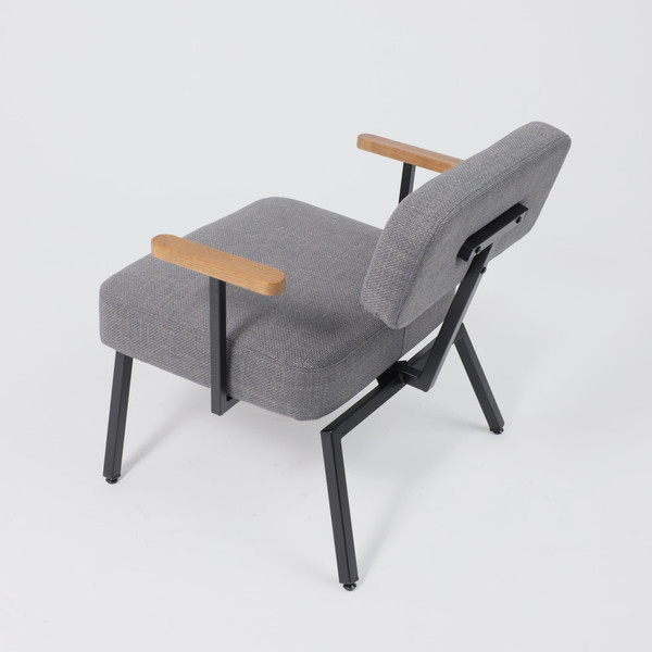 Изображение товара Кресло мягкое AksHome Booker (серая рогожка Bjorn 13/черный)