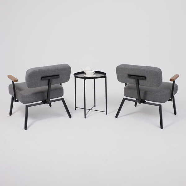 Изображение товара Кресло мягкое AksHome Booker (серая рогожка Bjorn 13/черный)