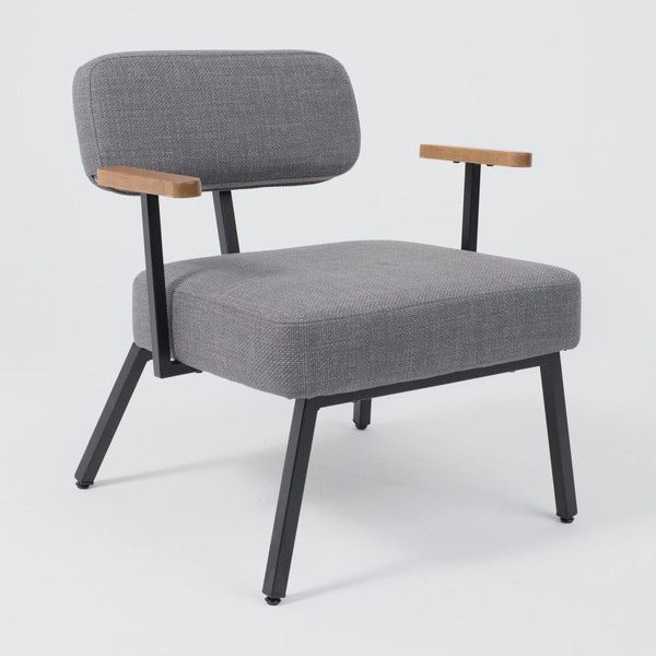 Изображение товара Кресло мягкое AksHome Booker (серая рогожка Bjorn 13/черный)