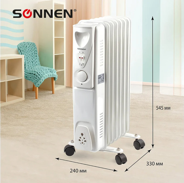 Изображение товара Масляный радиатор Sonnen DFS-07 / 453498 (белый)