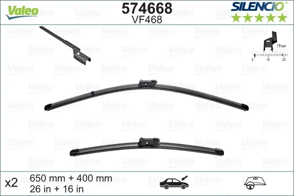 Изображение товара Щетки стеклоочистителя Valeo Silencio Flat Blade 574668