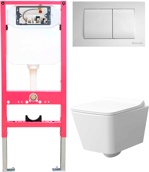Изображение товара Унитаз подвесной с инсталляцией Керамин Тобаго R МЛ Slim Премиум c кнопкой K5236-К-EEA1