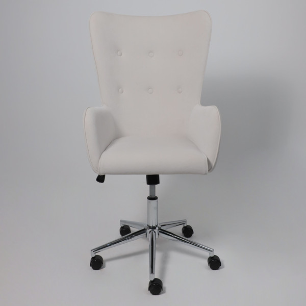 Изображение товара Кресло офисное AksHome Bella XL Chrome (Kiton 701 Antarctica/велюр/белый антарктида)