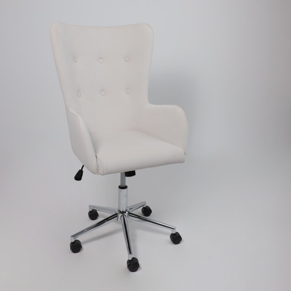 Изображение товара Кресло офисное AksHome Bella XL Chrome (Kiton 701 Antarctica/велюр/белый антарктида)