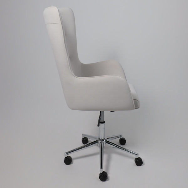 Изображение товара Кресло офисное AksHome Bella XL Chrome (Kiton 701 Antarctica/велюр/белый антарктида)
