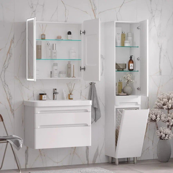 Изображение товара Шкаф-пенал для ванной EQUIL Nice 40 с корзиной