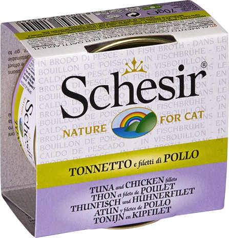 Изображение товара Влажный корм для кошек Schesir с тунцом и курицей (70г)