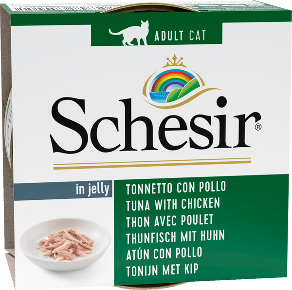 Изображение товара Влажный корм для кошек Schesir с тунцом и курицей (85г)