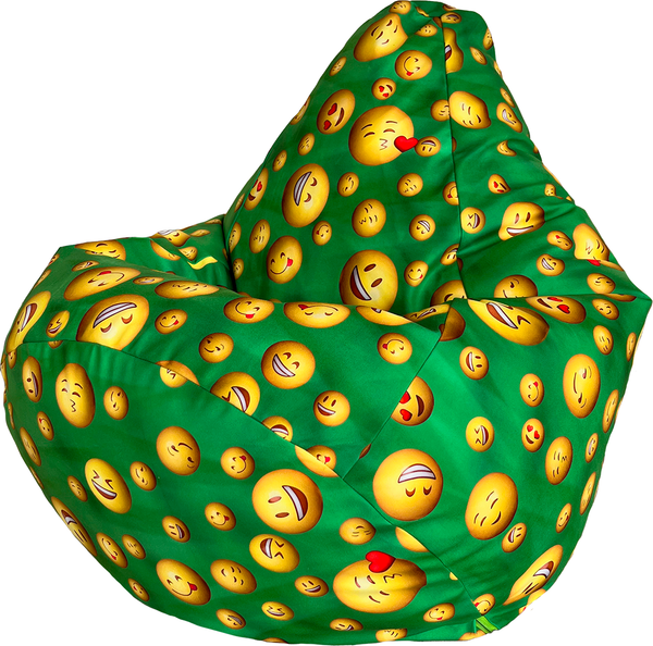 Изображение товара Бескаркасное кресло Flagman Груша Мега XXXL Г3.5-225 (Smailiki 02 зеленый)