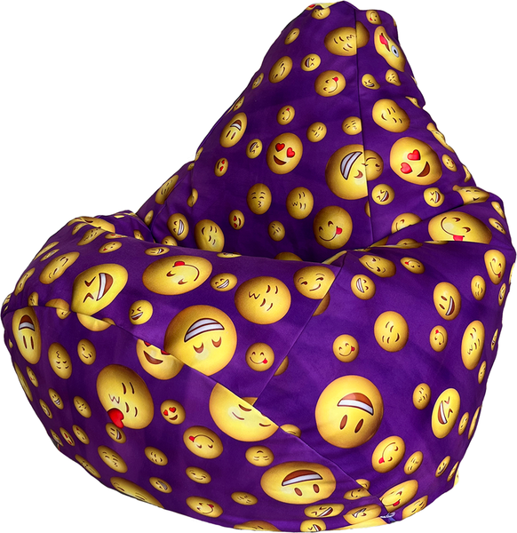 Изображение товара Бескаркасное кресло Flagman Груша Мега XXXL Г3.5-226 (Smailiki 03 фиолетовый)