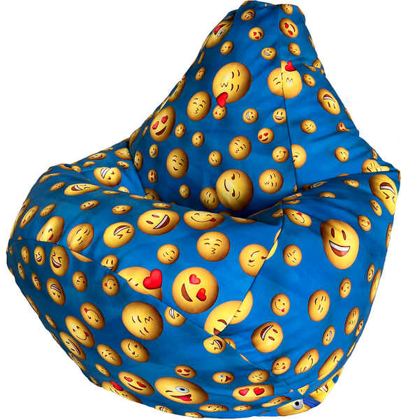 Изображение товара Бескаркасное кресло Flagman Груша Мега XXXL Г3.5-228 (Smailiki 05 голубой)