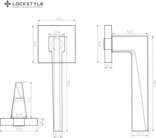 Изображение товара Ручка дверная Lockstyle Mori BB (матовое золото)