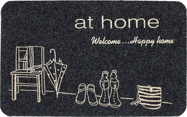 Изображение товара Коврик грязезащитный ComeForte Велюр Уютный дом 40x60 (серый)