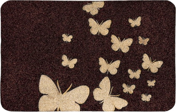 Изображение товара Коврик грязезащитный ComeForte Велюр Бабочки 50x80 (черный)