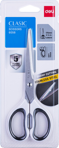 Изображение товара Ножницы канцелярские Deli Classic / 6058 (черный/белый)