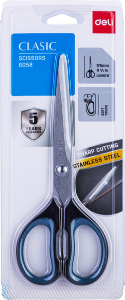 Изображение товара Ножницы канцелярские Deli Classic / 6058 (черный/зеленый)