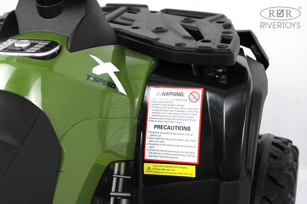 Изображение товара Детский квадроцикл RiverToys T001TT 4WD (зеленый)