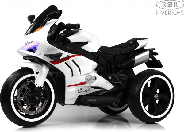 Изображение товара Детский мотоцикл RiverToys М777БХ (белый)