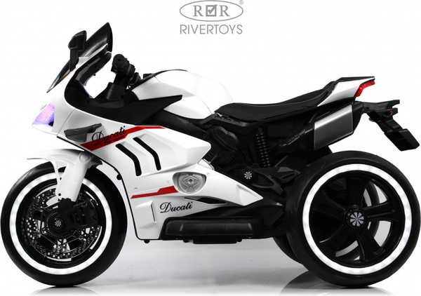 Изображение товара Детский мотоцикл RiverToys М777БХ (белый)