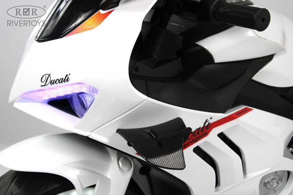 Изображение товара Детский мотоцикл RiverToys М777БХ (белый)