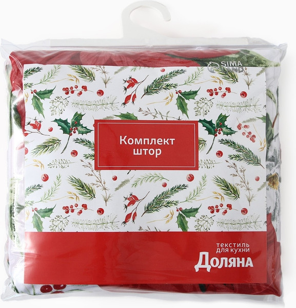 Изображение товара Комплект штор Доляна Рождественские цветы / 10643126