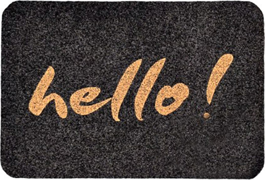 Изображение товара Коврик грязезащитный ComeForte Велюр Hello 60x90 (серый)