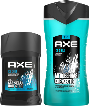 Изображение товара Набор косметики для тела Axe Ice Chill Гель для душа 250мл+Дезодорант-стик 50мл