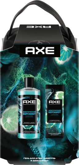 Изображение товара Набор косметики для тела Axe Акватический бергамот Дезодорант-спрей 150мл+Гель для душа 400мл