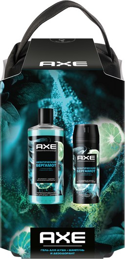 Изображение товара Набор косметики для тела Axe Акватический бергамот Дезодорант-спрей 150мл+Гель для душа 400мл