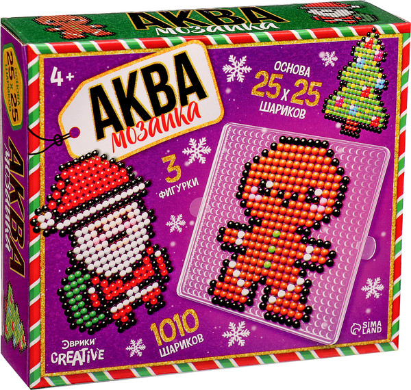 Изображение товара Развивающая игра Эврики Аквамозаика. Дед Мороз. Печенька и елочка / 10265829