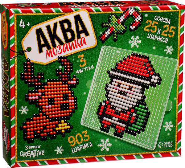 Изображение товара Развивающая игра Эврики Аквамозаика. Дед Мороз. Олененок и конфетка / 10265832