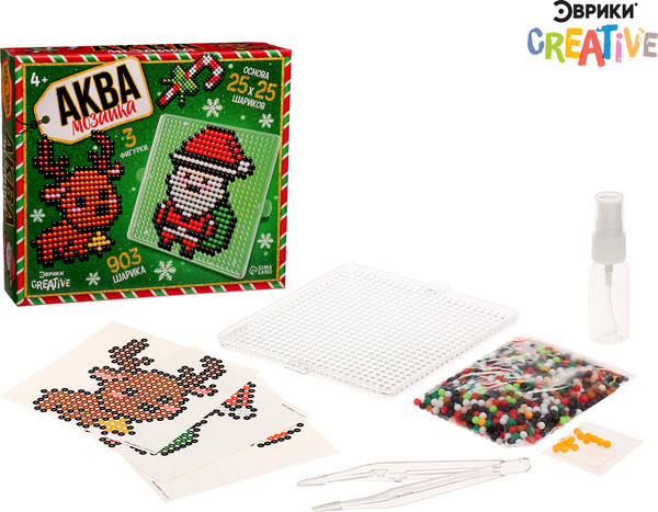 Изображение товара Развивающая игра Эврики Аквамозаика. Дед Мороз. Олененок и конфетка / 10265832