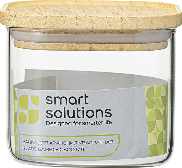 Изображение товара Емкость для хранения Smart Solutions Glass Bamboo / SS0000158