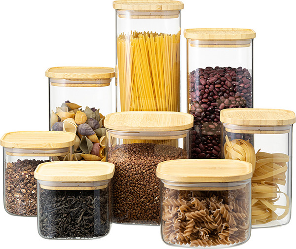 Изображение товара Емкость для хранения Smart Solutions Glass Bamboo / SS0000161