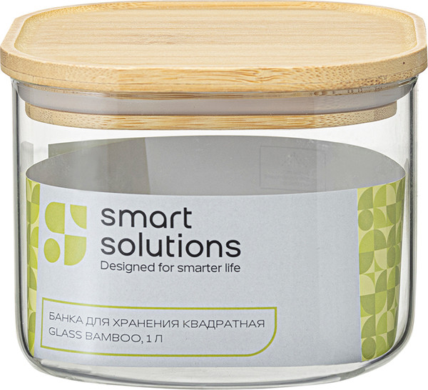 Изображение товара Емкость для хранения Smart Solutions Glass Bamboo / SS0000164
