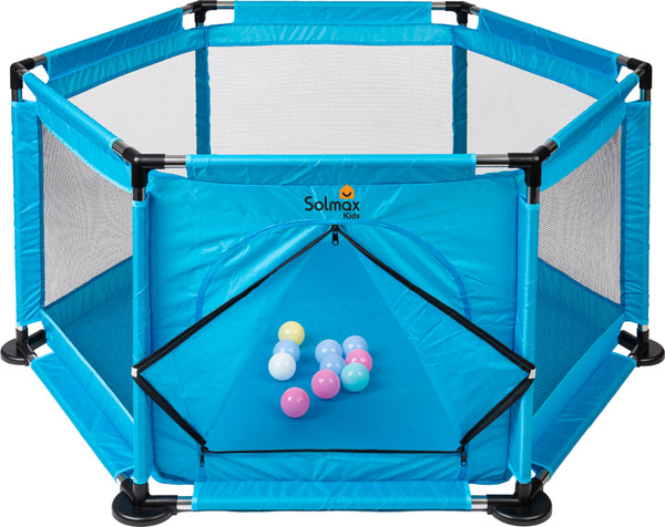 Изображение товара Игровой манеж Solmax&Kids С шариками / ZV97036 (синий)