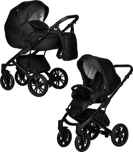 Изображение товара Детская универсальная коляска INDIGO Mio Eco 2 в 1 (01, черная кожа)